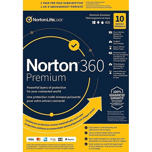 Norton 360 Premium - 1-Year / 10-Device - USA/Canada